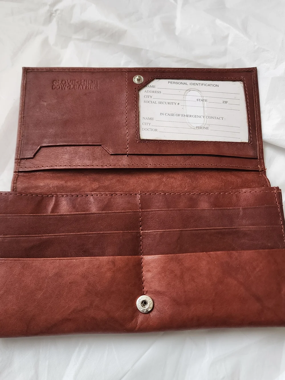 Classic Brown Cowhide Leather Travel Wallet